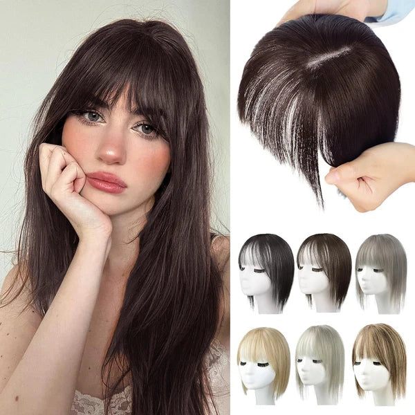 Hair Toppers for Women, 360° 3D Cover Wispy Bangs Hair Pieces for Women,New Upgraded model