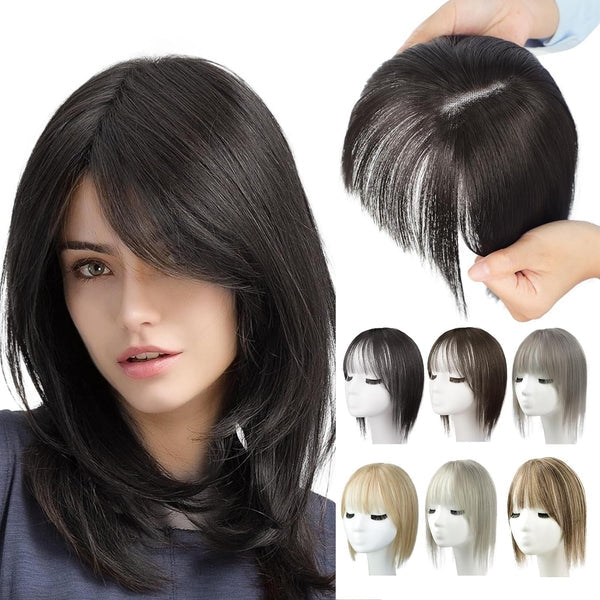 Hair Toppers for Women, 360° 3D Cover Wispy Bangs Hair Pieces for Women,New Upgraded model
