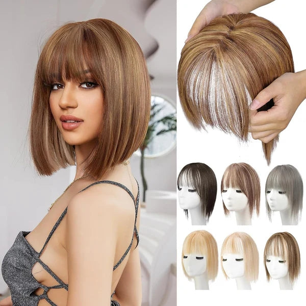 Hair Toppers for Women, 360° 3D Cover Wispy Bangs Hair Pieces for Women,New Upgraded model