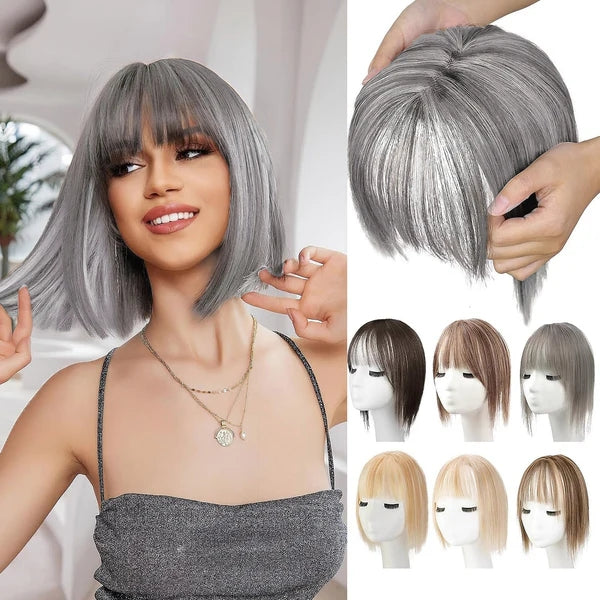 Hair Toppers for Women, 360° 3D Cover Wispy Bangs Hair Pieces for Women,New Upgraded model