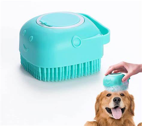 Summer Pet Bath Soap Dispenser Massage Brush