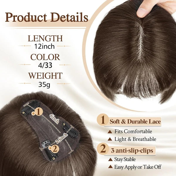 Hair Toppers for Women, 360° 3D Cover Wispy Bangs Hair Pieces for Women,New Upgraded model