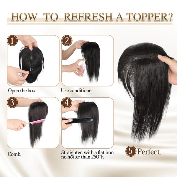 Hair Toppers for Women, 360° 3D Cover Wispy Bangs Hair Pieces for Women,New Upgraded model