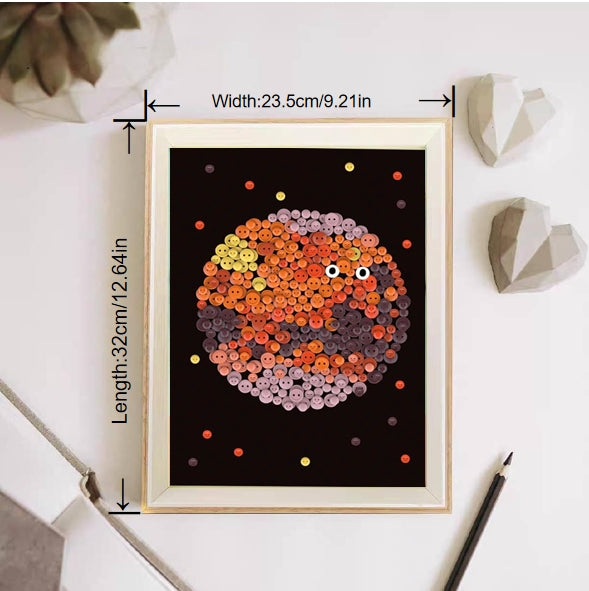 Button Decoration Painting, 12.64*9.21in