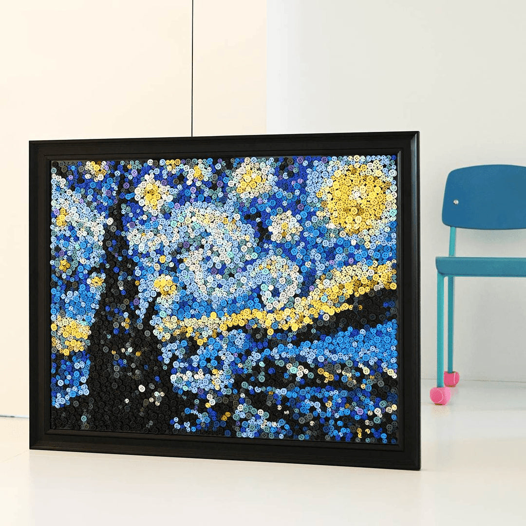Button Decoration Painting, 31.1*39in (Starry Night,Van Gogh)