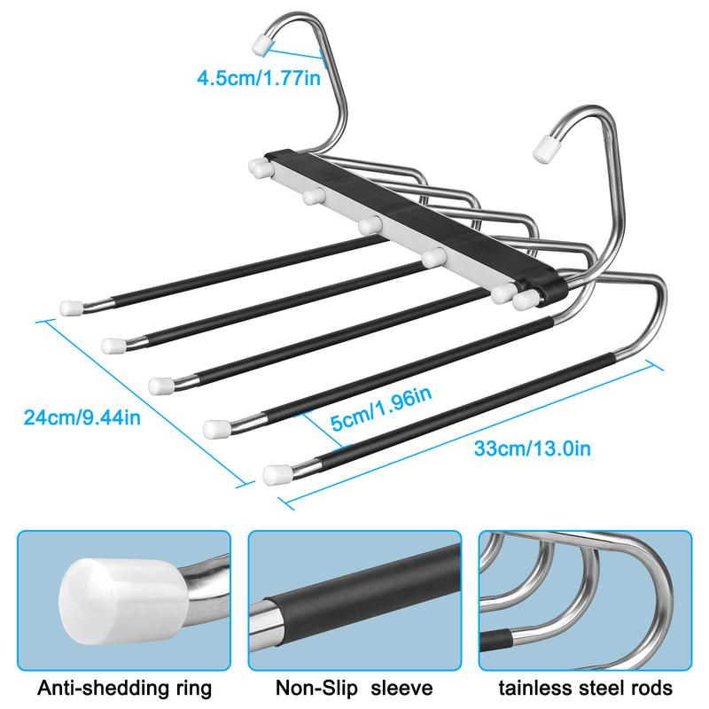 2 Pack Pants Hangers Space Saving 5 Layers