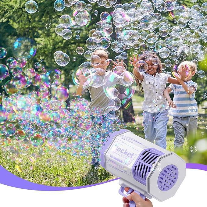 2025 The latest 69 hole Bubble Gun - Children's colored light bubble machine, outdoor and party toys, the best gift for children!