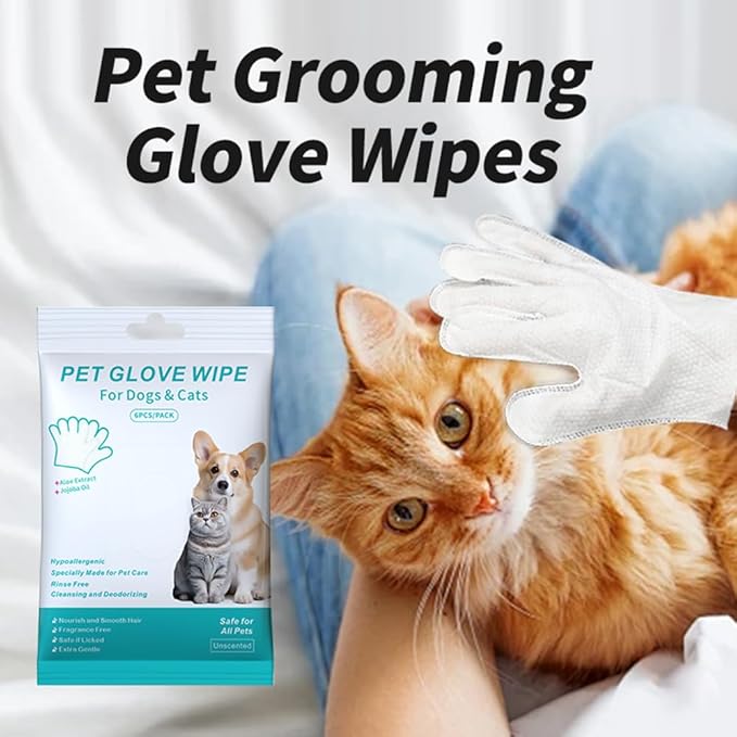 Pet Glove Wipes for Dogs & Cats 6PCS*3