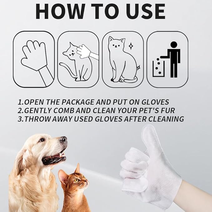 Pet Glove Wipes for Dogs & Cats 6PCS*3