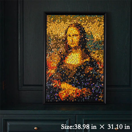Button Decoration Painting, 12.64*9.21in