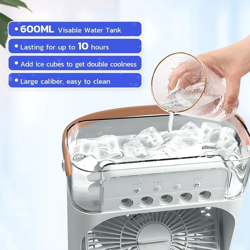 3 In 1 personal Fan AIr Conditioner Household Small Air Cooler LED Night Light Portable Humidifier Air Adjustment Fan Office Home Fan New
