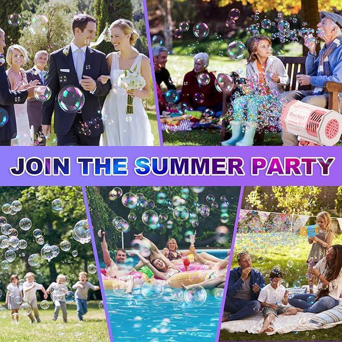 2025 The latest 69 hole Bubble Gun - Children's colored light bubble machine, outdoor and party toys, the best gift for children!