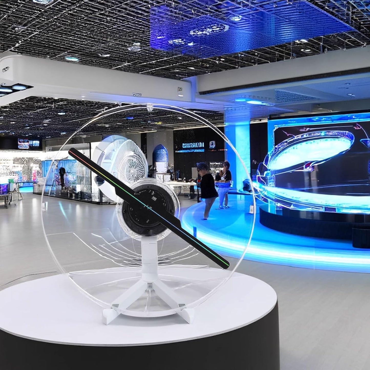 Naked eye 3D holographic fan advertising machine stereoscopic projection LED high-definition intelligent floating imaging