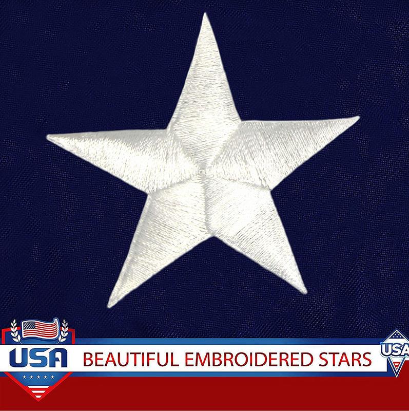 USA Flag – Outdoor Quality with Embroidered Stars, Durable Nylon & Brass Grommets
