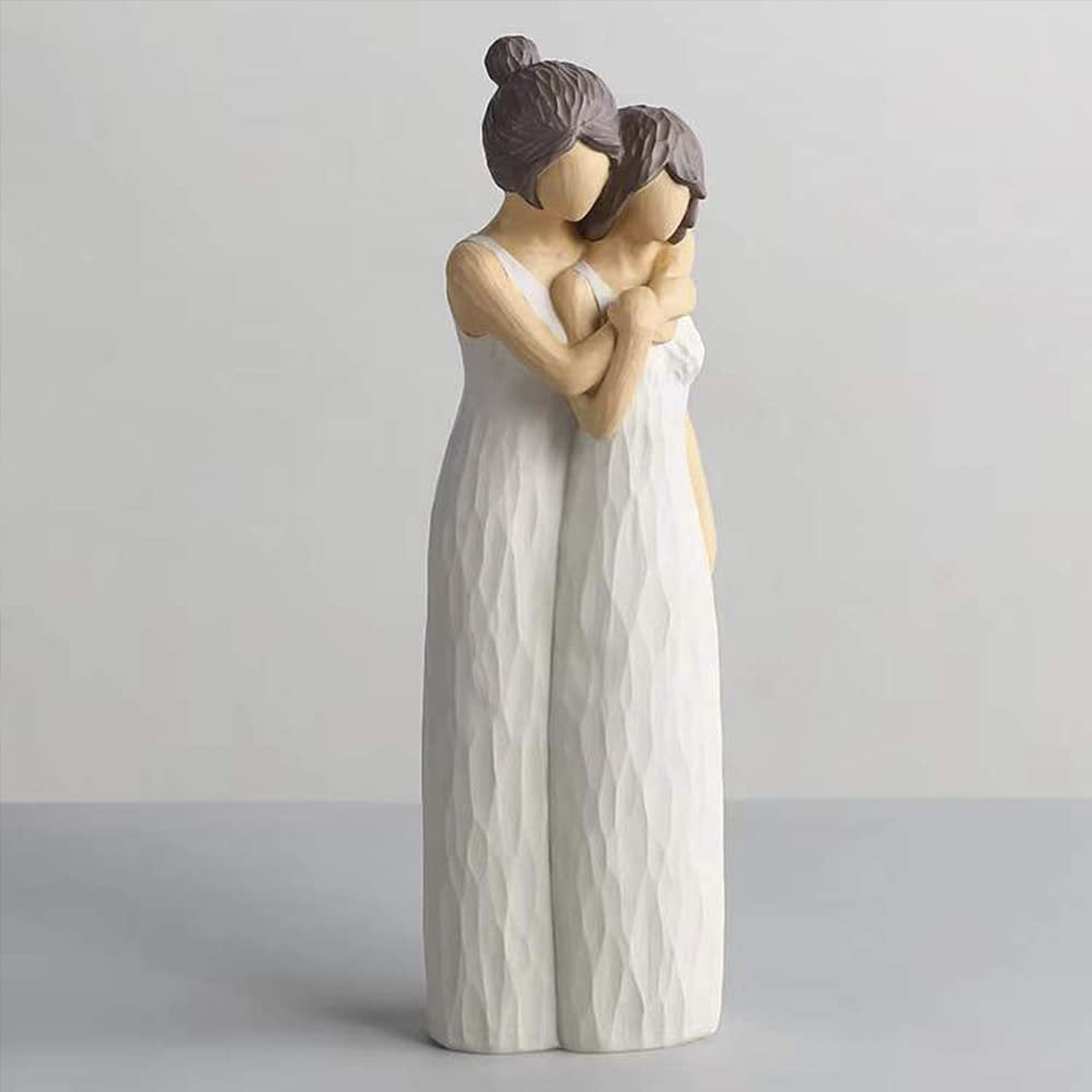 Mother & Daughter Figurine – Resin Desktop Ornament, Heartfelt Mother’s Day Gift & Home Decor