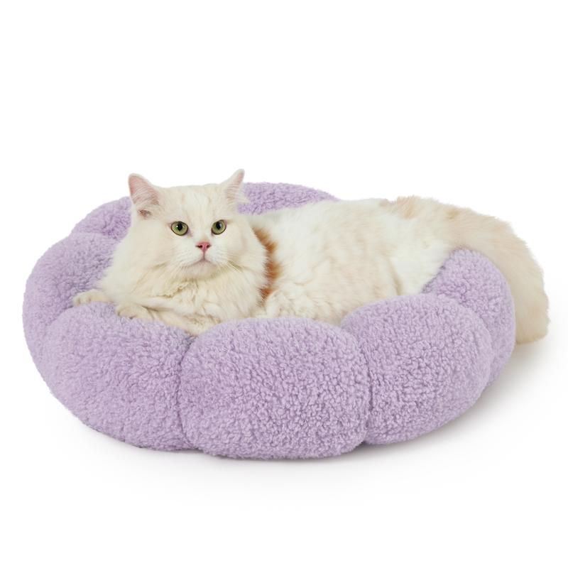 Flower Donut Round Fluffy Puppy Bed