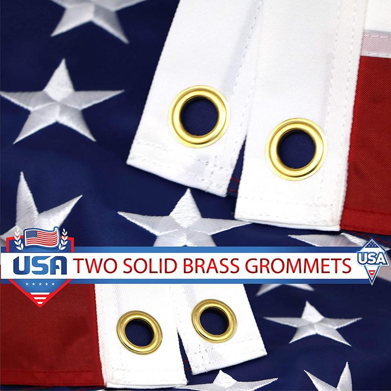 USA Flag – Outdoor Quality with Embroidered Stars, Durable Nylon & Brass Grommets