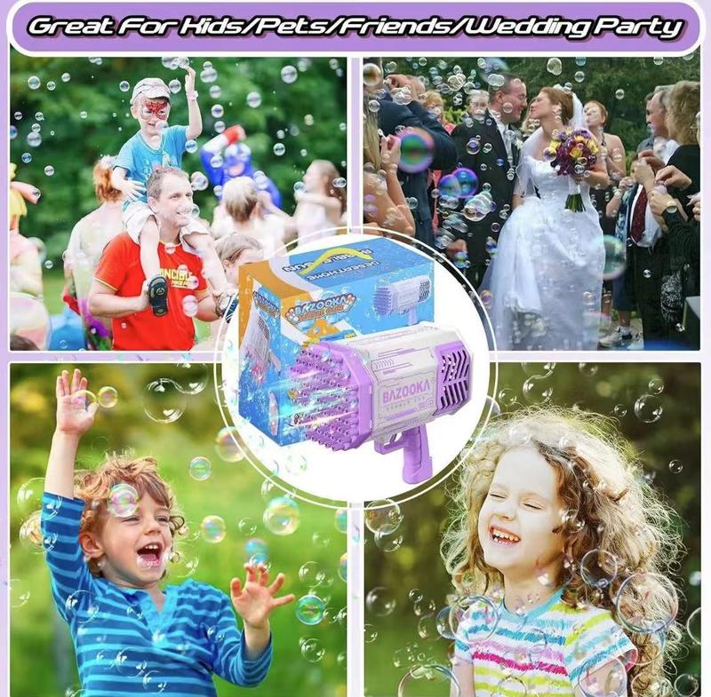2025 The latest 69 hole Bubble Gun - Children's colored light bubble machine, outdoor and party toys, the best gift for children!