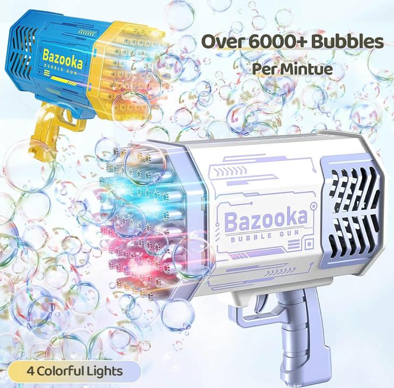 2025 The latest 69 hole Bubble Gun - Children's colored light bubble machine, outdoor and party toys, the best gift for children!