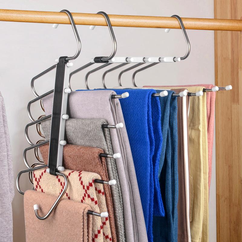 2 Pack Pants Hangers Space Saving 5 Layers