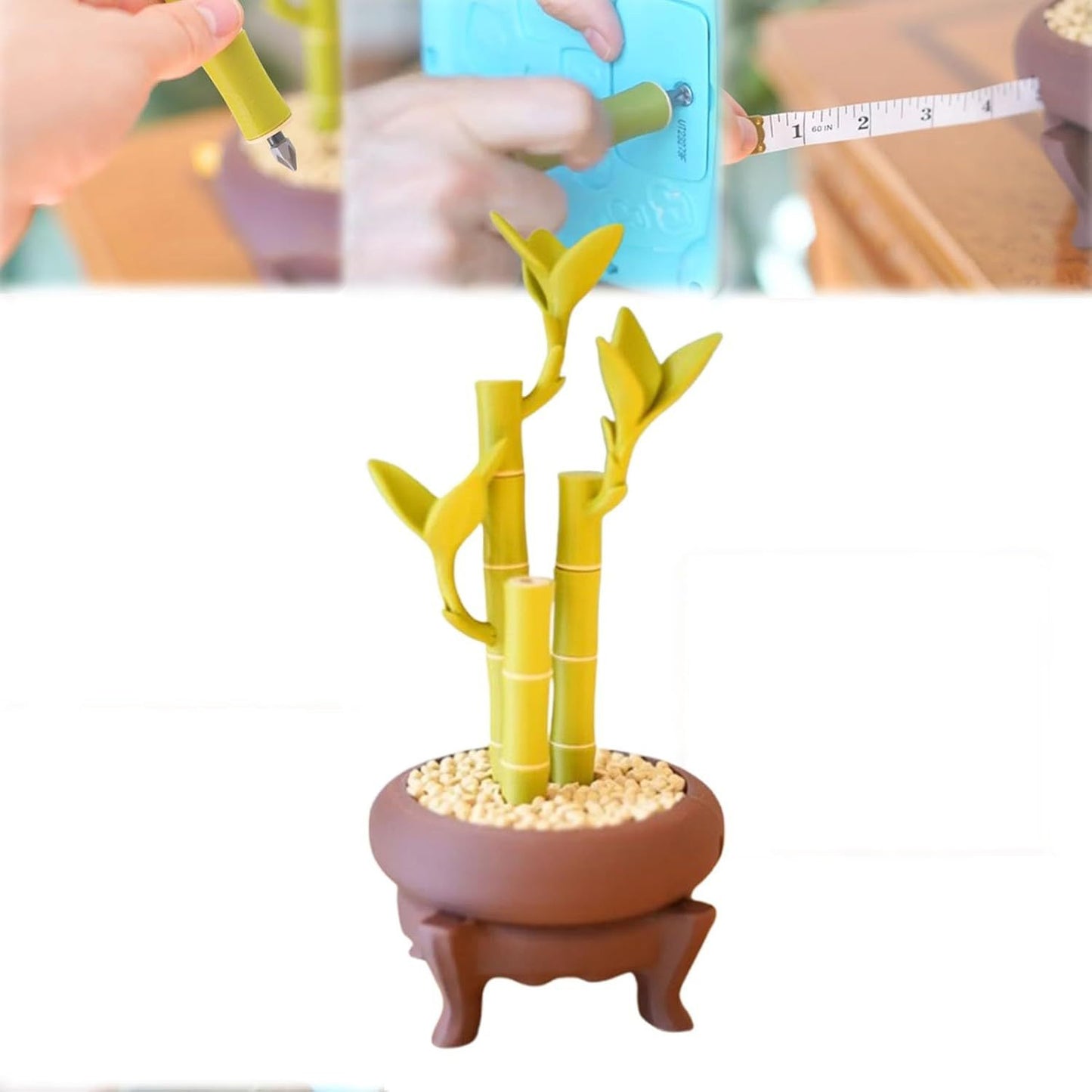 Bamboo Bits - Toolbox on your Table - Screwdriver, Tape measure, Tool Storage