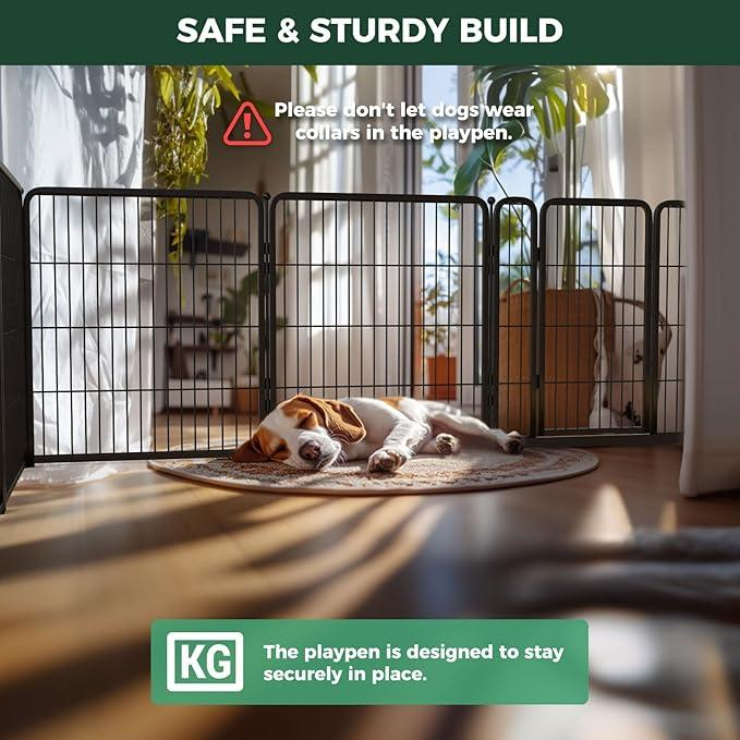 8 Panels Foldable Metal Puppy PlayPen