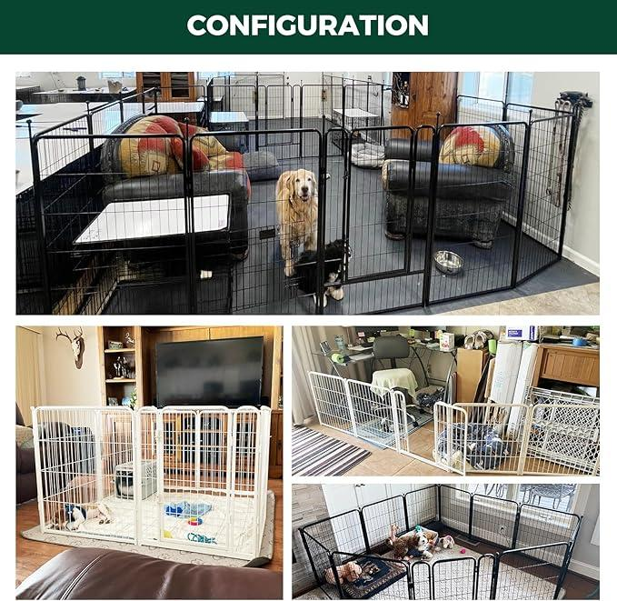 8 Panels Foldable Metal Puppy PlayPen