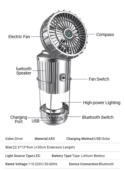 Multi-Use Solar Lantern – LED Light for Camping, Power Outages, and Night Fishing
