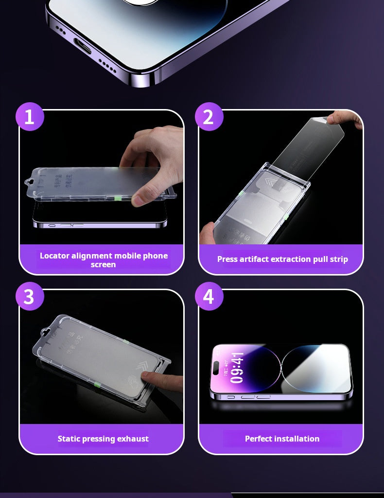 Anti-Peeping Tempered Glass Screen Protector with Auto Dust-elimination Installation