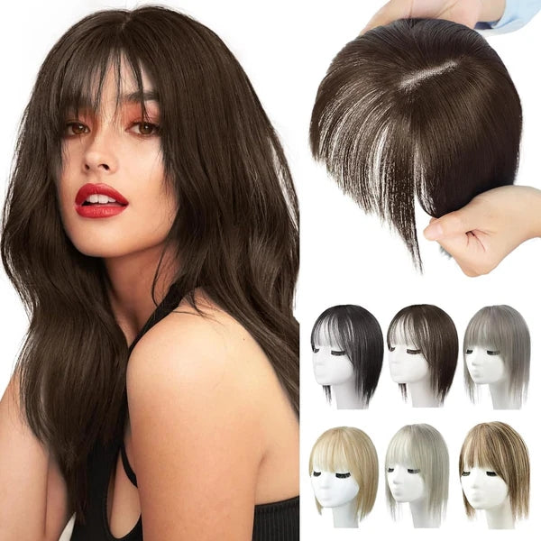 Hair Toppers for Women, 360° 3D Cover Wispy Bangs Hair Pieces for Women,New Upgraded model