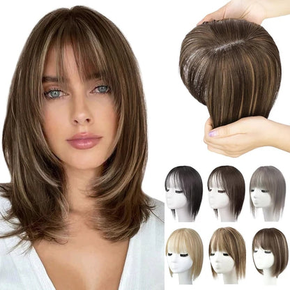 Hair Toppers for Women, 360° 3D Cover Wispy Bangs Hair Pieces for Women,New Upgraded model