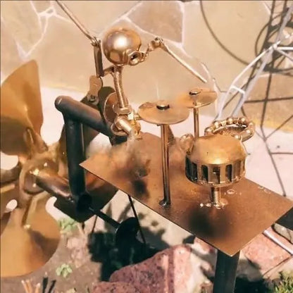 Handmade Metal Drummer Windmill