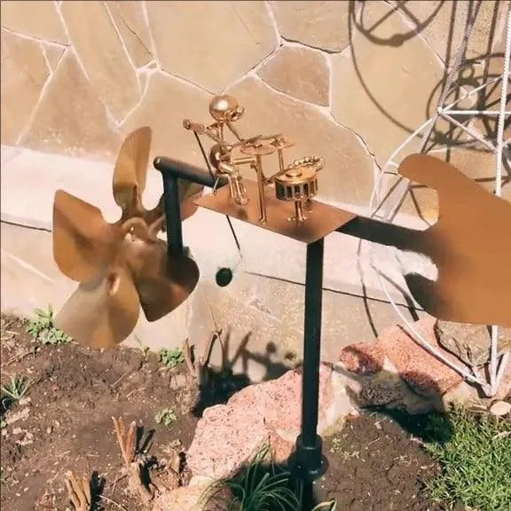 Handmade Metal Drummer Windmill