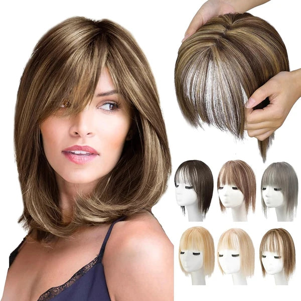 Hair Toppers for Women, 360° 3D Cover Wispy Bangs Hair Pieces for Women,New Upgraded model