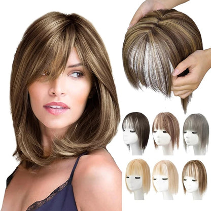 Hair Toppers for Women, 360° 3D Cover Wispy Bangs Hair Pieces for Women,New Upgraded model