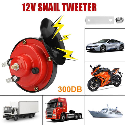 300DB Waterproof Horn Set – 2PCS 12V Snail Air Horns for Car, Motorcycle, and Bike