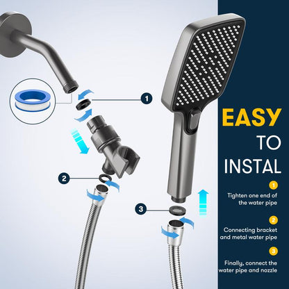 High Pressure Handheld Showerhead – Multi-Mode with Power Wash & Anti-Clog Nozzles