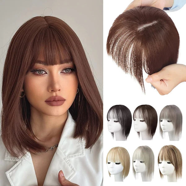 Hair Toppers for Women, 360° 3D Cover Wispy Bangs Hair Pieces for Women,New Upgraded model
