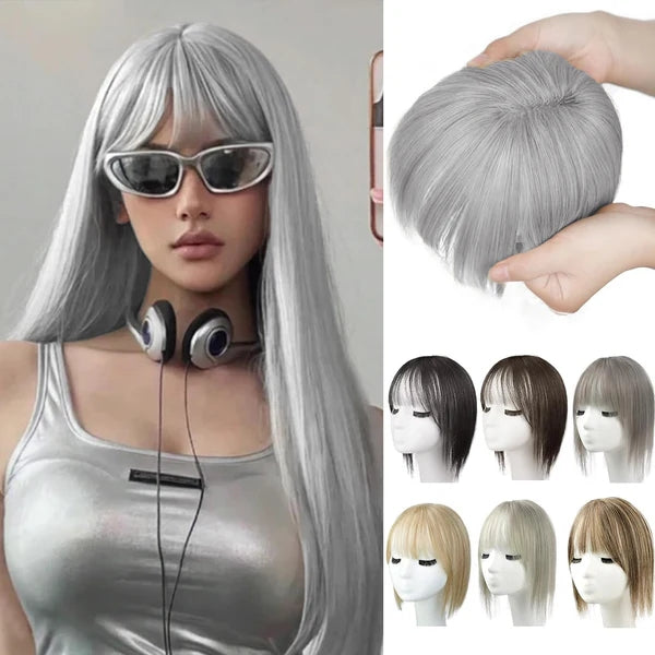 Hair Toppers for Women, 360° 3D Cover Wispy Bangs Hair Pieces for Women,New Upgraded model
