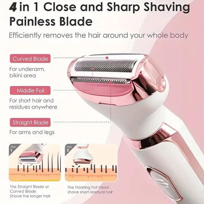 4 in 1 Electric Shaver | 1 Set Portable Hair Removal Machine Facial Stainless Razor Trimmer