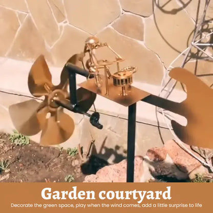 Handmade Metal Drummer Windmill