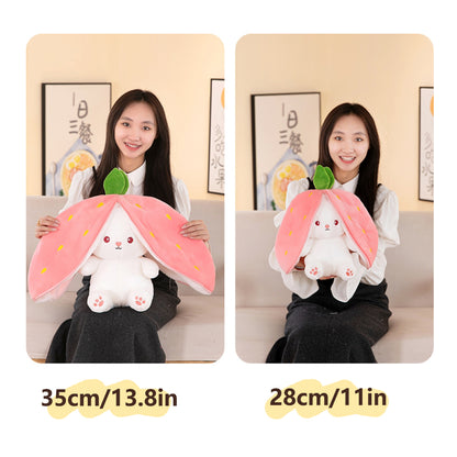Reversible Strawberry Carrot Bunny Plush Toy