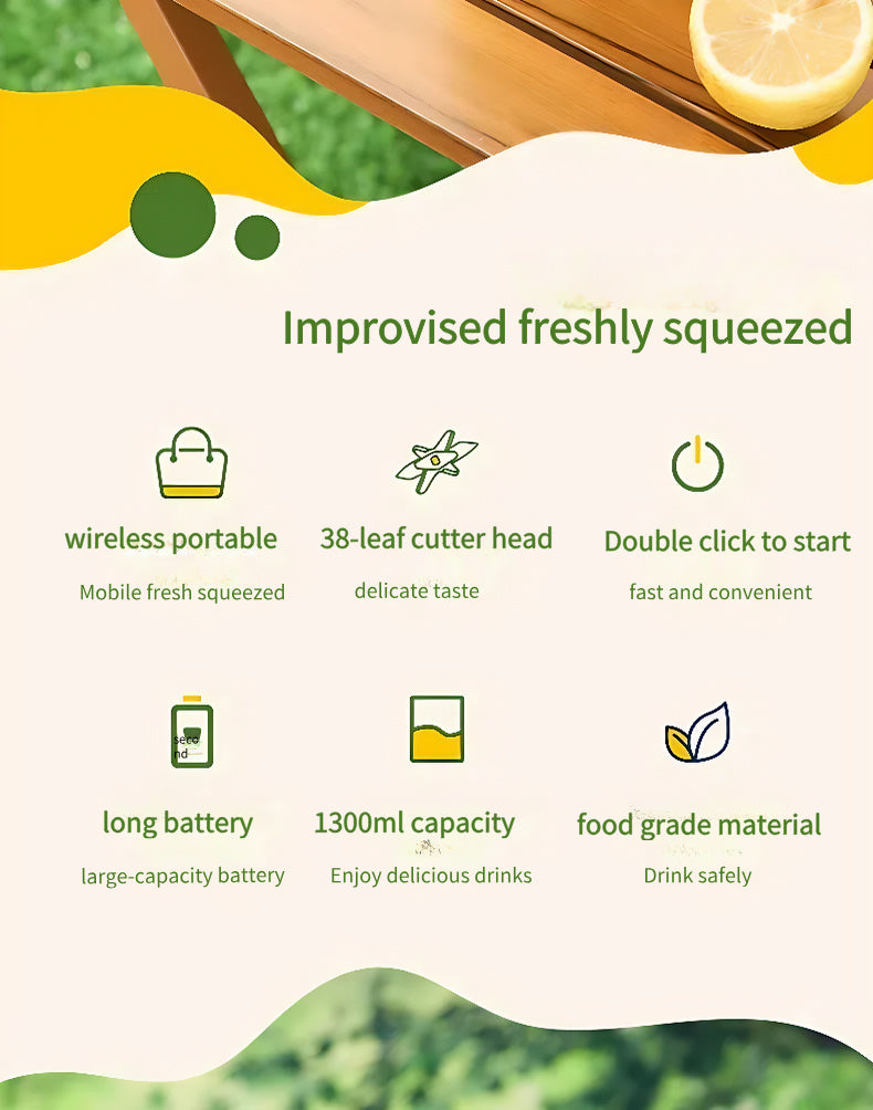 Cordless Smoothie Blender – 24oz Personal Juicer for Travel & Gym