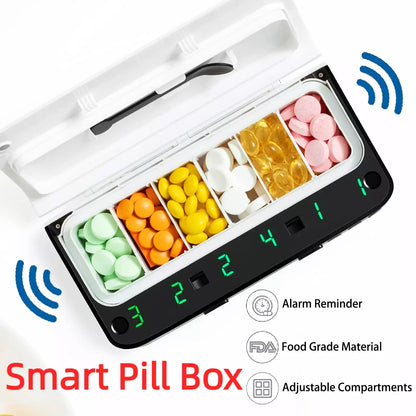 Smart Pill Dispenser with Timer - 7 Day Medicine Organizer
