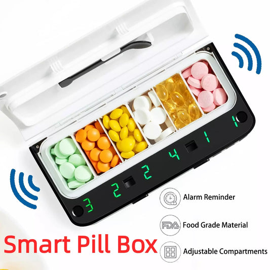 Smart Pill Dispenser with Timer - 7 Day Medicine Organizer