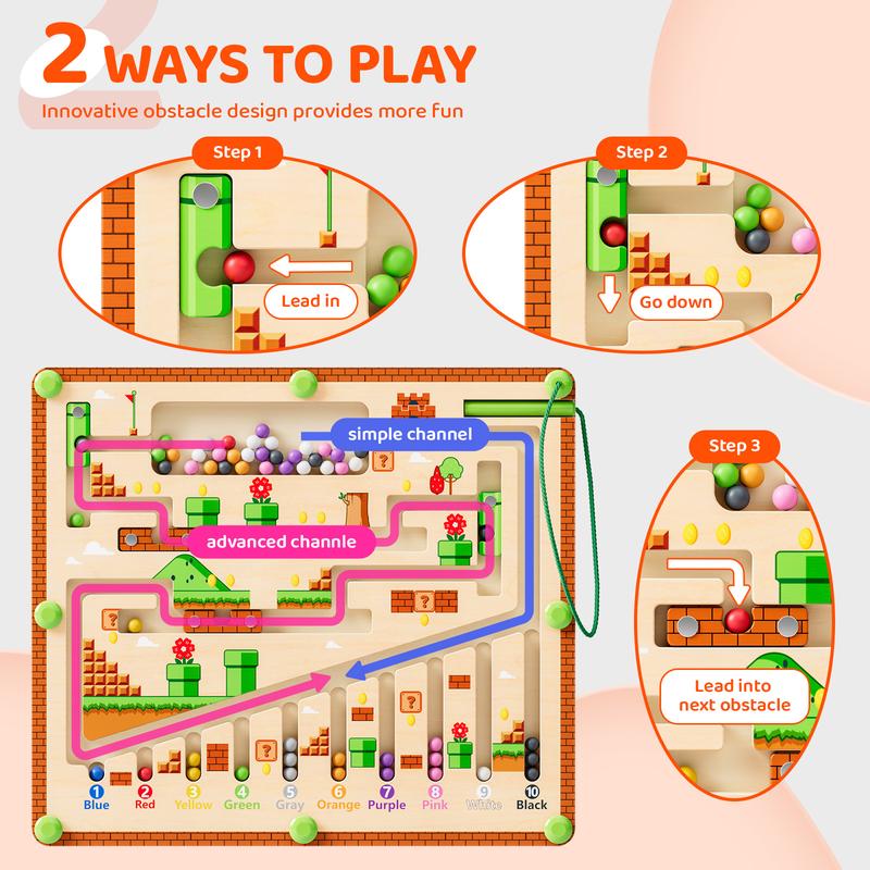 Magnetic Maze Puzzle – Color, Number & Alphabet Learning Toy for Kids