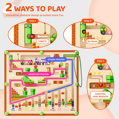 Magnetic Maze Puzzle – Color, Number & Alphabet Learning Toy for Kids