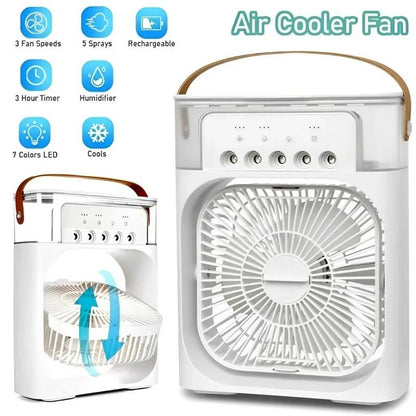 3 In 1 personal Fan AIr Conditioner Household Small Air Cooler LED Night Light Portable Humidifier Air Adjustment Fan Office Home Fan New