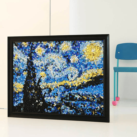 Button Decoration Painting, 31.1*39in (Starry Night,Van Gogh)