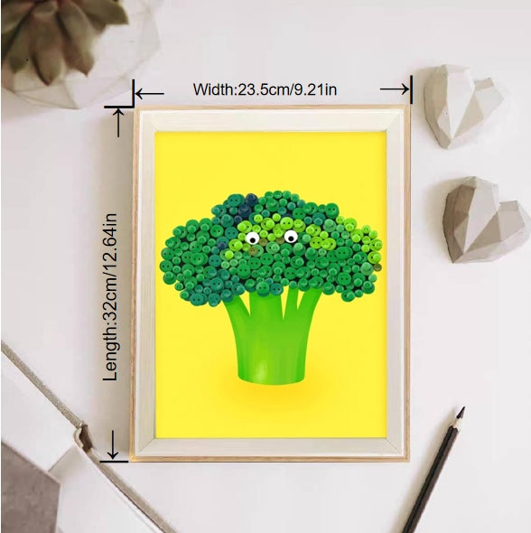 Button Decoration Painting, 12.64*9.21in